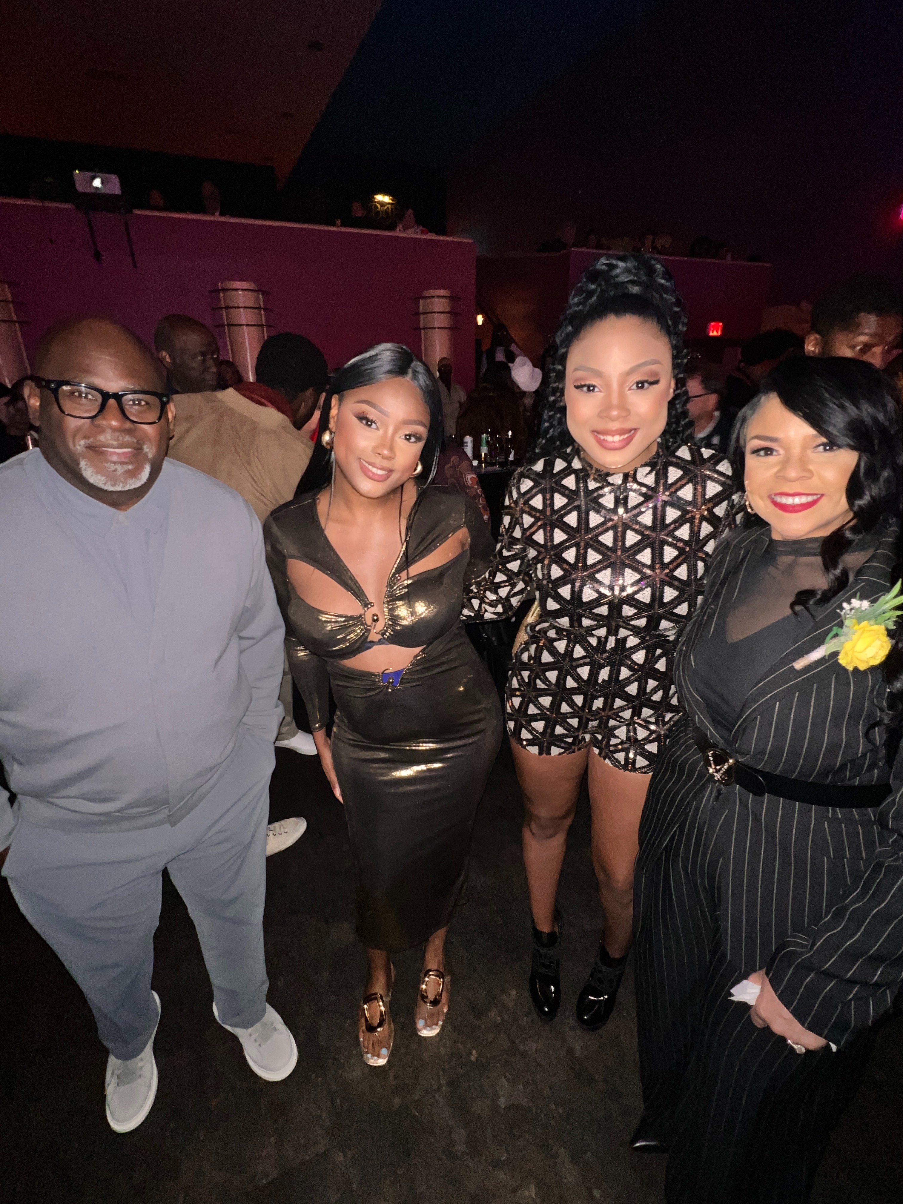 Belizean artist King Micah with GRAMMY nominee Tamela Mann and David Mann at the 2025 GRAMMYs Dallas Texas Chapter red carpet, celebrating faith, excellence, and artistry